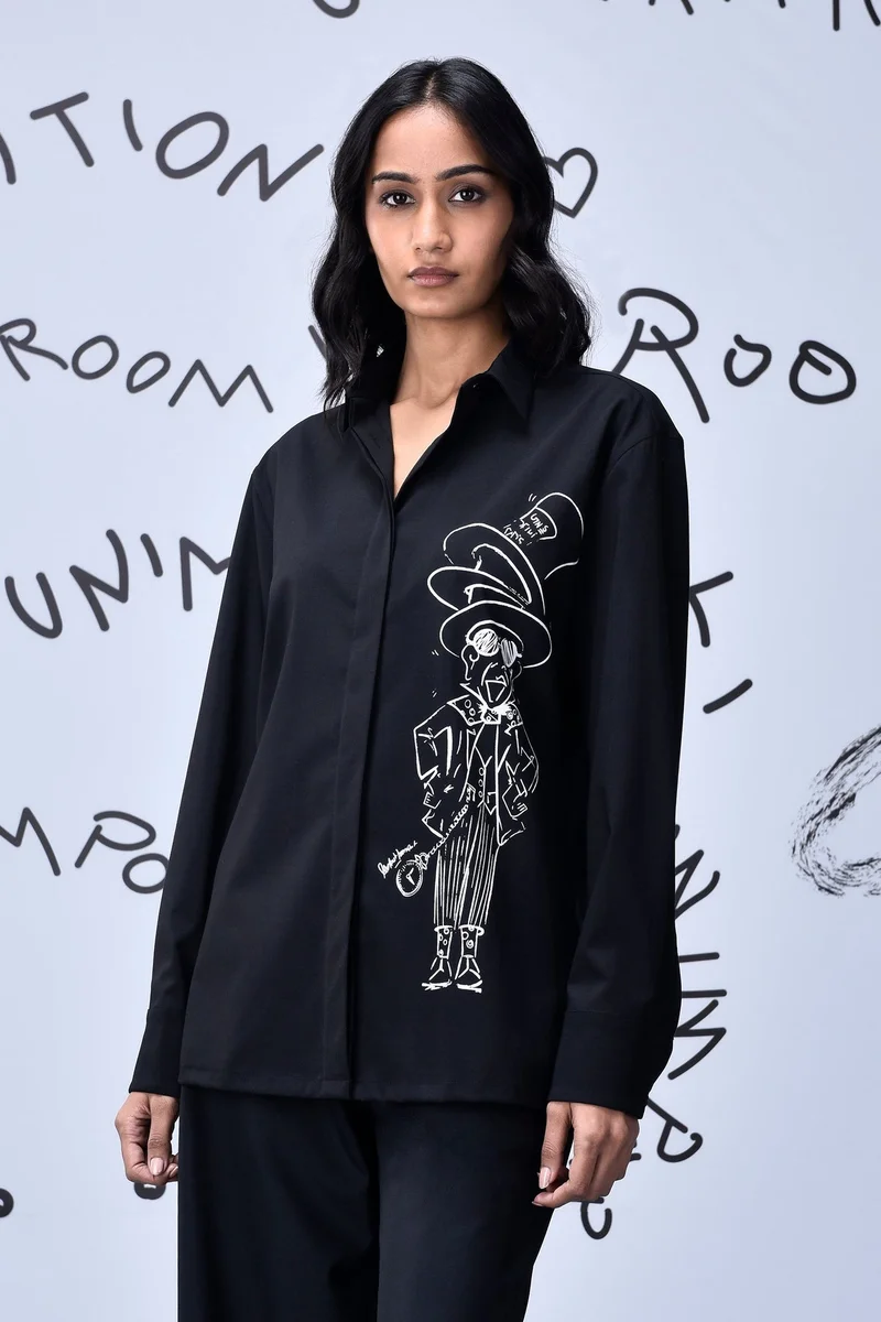 Genes Lecoanet Hemant Mad Hatter Wool Relax Fit Shirt